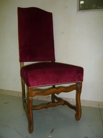 Chaise Louis XIII Tissu Caviar de Delaroière